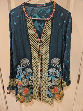 Johnny Was Tunic Embroidered Small NWOT
